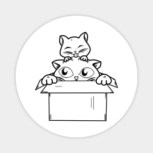 cats in boxes Magnet